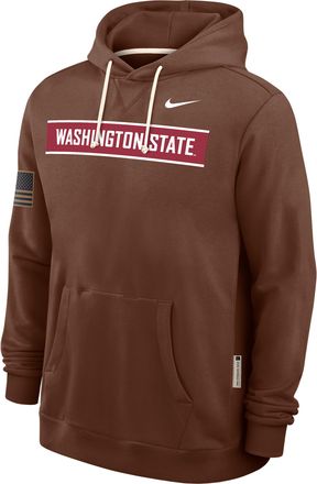 Nike Washington State 2026 Military Appreciation Nike Mens Dri-FIT College Pullover Hoodie in Brown | IV9968-255