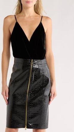 L'agence Jaxon Draped Bodysuit in Black at Nordstrom Rack, Size X-Large