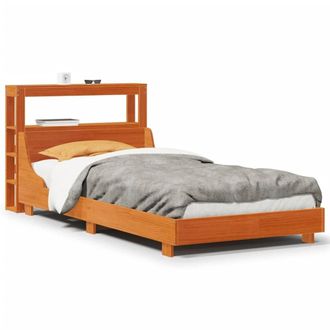 Berkfield Home Bed Frame Frame Wax Brown 75x190 cm Small Single Solid Wood Pine