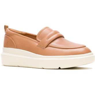 Hush Puppies Joy Penny Leather WoMens Tan Loafers - Size UK 8