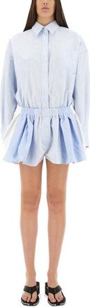 Alexander Wang Short Striped Overalls