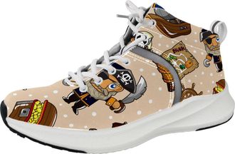 Generic Mens Running Shoes Sneakers Pirate Pattern,Rubber Sole Breathable Comfortable Fashion Shoes Multicoloured