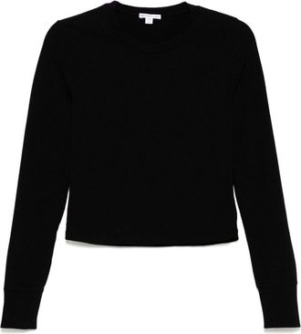 James Perse T-shirt a maniche lunghe crop - Nero