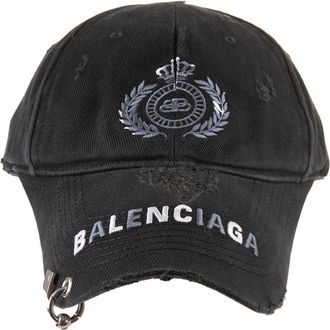 Balenciaga (WMNS) Balenciaga BB Destroyed Piercing Cap Black 661887310B21077