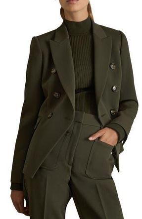 Reiss Priya Double Breasted Blazer in Green at Nordstrom Rack, Size 6 Us / 10 Uk