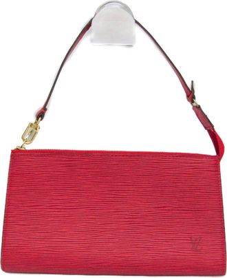 Louis Vuitton Pochette Accessoire Red Leather Handbag (Pre-Owned)