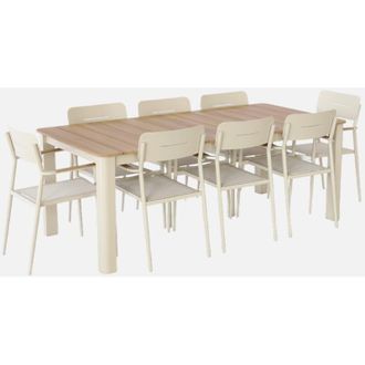 Sweeek Set tavolo da giardino in alluminio con 8 sedie