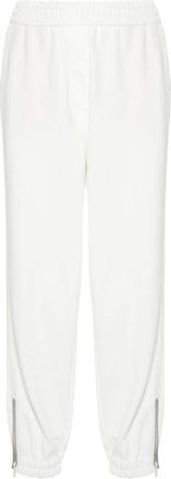 Brunello Cucinelli Monili-detail track pants - women - Acetate/Silk/Cotton/Eco Brass - S - White