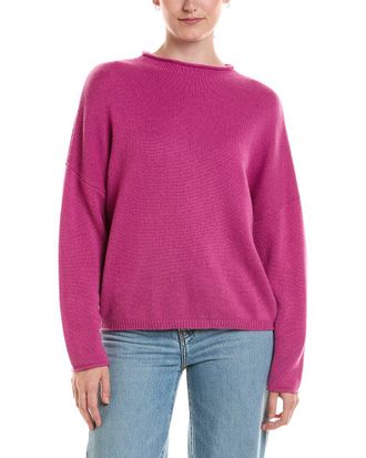 Fort&eacute; Cashmere Slouchy Roll Trim Cashmere Pullover