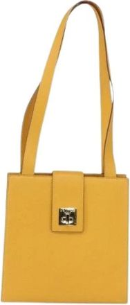 Celine Pre-owned Leren Schoudertas - Dames - Vintage Schoudertas - Geel - ONE Size - Leer - Vintage