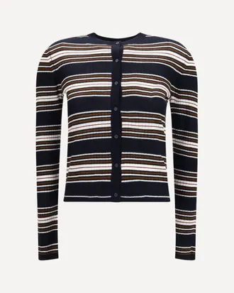 Max Mara Striped silk and wool Cardigan Female L