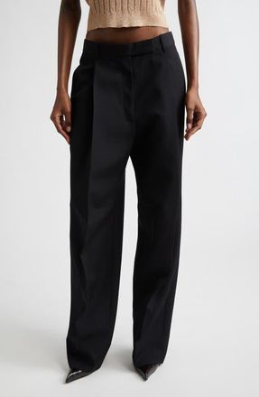 Tom Ford Pleated Wool Pants in Lb999 Black at Nordstrom, Size 8 Us
