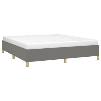 vidaXL Cama Sin Colch&oacute;n De Tela Gris Oscuro 180x200 Cm Vidaxl