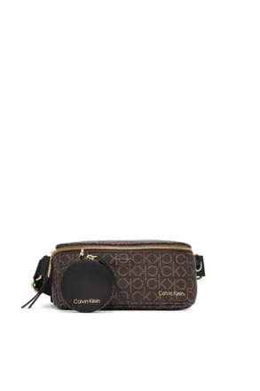 Calvin Klein Womens Millie Novelty Belt Bag, Brown/Khaki/Black, One Size