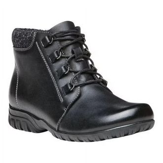 Prop&eacute;t Propet Delaney WFV002L Boots Womens B Black Leather Ankle Booties RHS8212