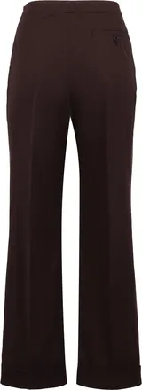 Aspesi Womens High-Rise Cotton Trousers Brown Straight