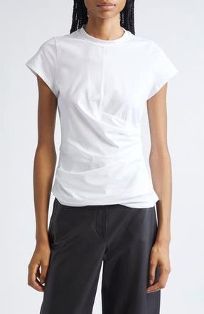 3.1 Phillip Lim Draped Stretch Cotton T-Shirt in White at Nordstrom Rack, Size X-Small