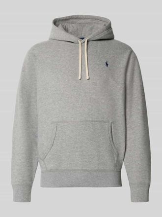 Polo Ralph Lauren Regular Fit Hoodie mit Logo-Stitching in Hellgrau, Gr&ouml;&szlig;e M