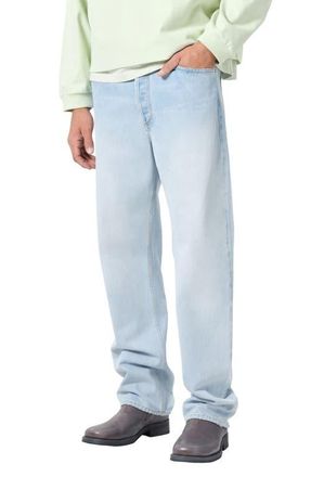 A Gold E 90s Mid Rise Relaxed Straight Leg Jeans in Ruse Pale Indigo at Nordstrom, Size 29