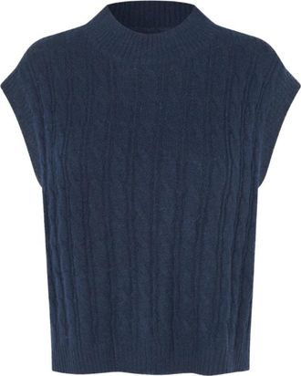 Lollys Laundry Vestjes - Dames - Ronde hals truien - Blauw - M - Truien & Vesten