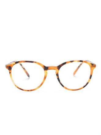 Giorgio Armani tortoiseshell round-frame glasses - Brown