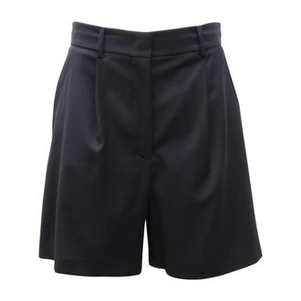 Max Mara Nabulus Bermuda - Dames - Korte Broeken - Blauw - XS - Wol - Korte Broeken