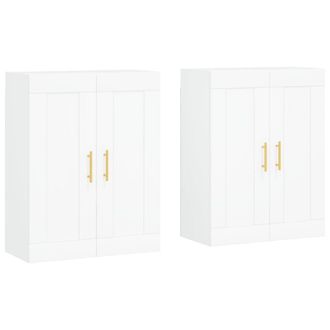 Berkfield Home Wall Mounted Cabinets 2 pcs White Engineered Wood