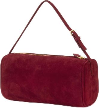 Generic Compatible For Mini Suede Handbag Real Leather Square Pen Container Bag Women(Red)