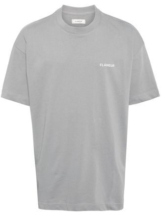 Flaneur T-shirt met logoprint - Grijs