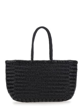 Dragon Diffusion Womens Shopper Bag Bamboo Triple Jump Black Leather Handbags Hand