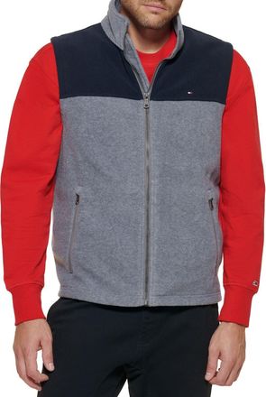 Tommy Hilfiger Mens Polar Fleece Vest, Light Grey, XS
