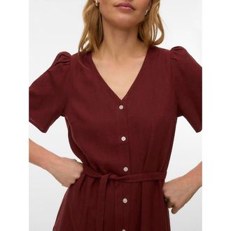 Vero Moda Jurk met korte mouwen en V-hals met ceintuur