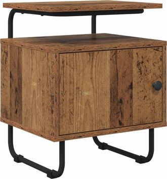 vidaXL Mesa De Noche Madera Envejecida Madera De Ingenier&iacute;a Vidaxl