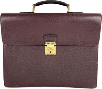 Louis Vuitton Pre-owned Taiga Aktetas - Heren - Vintage Handtas - Paars - ONE Size - Leer - Vintage