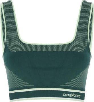 Casablanca Seamless Bralette Top - Dames - Tops zonder mouwen - Groen - S/M - Nylon - Tops