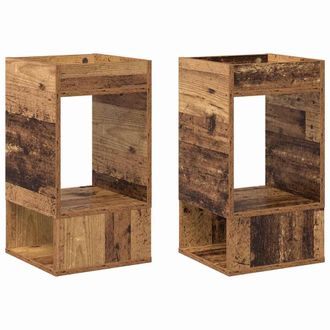 vidaXL Mesa Auxiliar 2 Pcs Madera Vieja 30 X 30 X 56 Cm Vidaxl