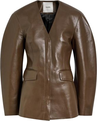 Nanushka Giacca Erina con scollo a V - Marrone