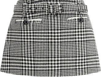Self Portrait Houndstooth Wool Pants-skirt