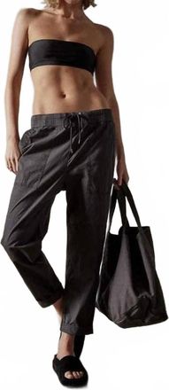 James Perse Garment Dye Linen Soft Drape Pants In Blue Noir Pigment