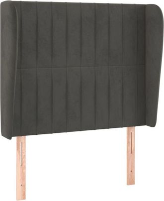 vidaXL Cabecero con orejas de terciopelo gris oscuro 83x23x118/128 cm Vidaxl