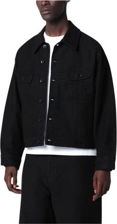 STUDIO NICHOLSON Cropped Jacket - Heren - Spijkerjassen - Zwart - M - Katoen - Jassen