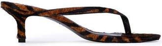 Black Suede Studio Tash 50 Fur Sandal in Brown Zebra Pony Hair at Nordstrom, Size 35.5