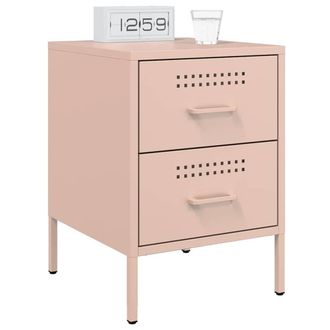 Berkfield Home Durable Bedside Cabinets 2 pcs Pink 36x39x50.5 cm Steel