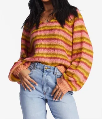 Billabong No Brainer Sweater In Canyon Sunset