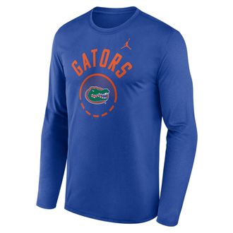 Nike Jordan Mens Florida Courtside Jordan Brand Dri-FIT College Long-Sleeve T-Shirt in Blue | 0JTJ4EVUFN-FFP