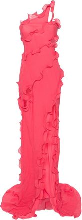 Cult Gaia Micola ruffled maxi dress - women - Rayon/Silk/Linen/Flax/Polyester - M - Pink