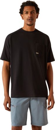 Ariat Mens Rebar Cotton Strong Hardhead T-Shirt in Black, Size X-Small, by Ariat