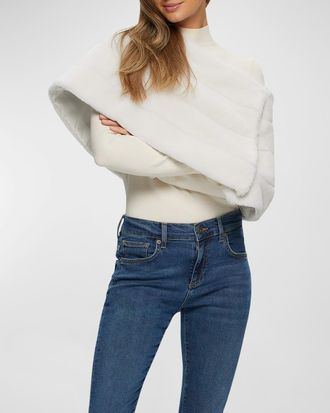 Gorski Horizontal Lamb Shearling Cape