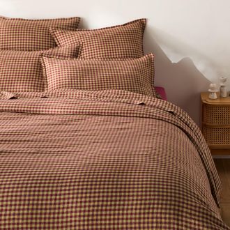 La Redoute Interieurs Dekbedovertrek in gewassen linnen Acélie Bordeaux