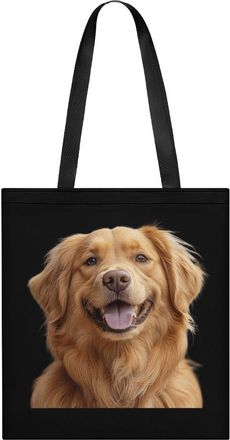Generic Retriever Dog Smiling Womens Tote Casual Shopping Bag Lightweight Shoulder Bags Hobos Handbag for Work Travel Daily 35x40cm